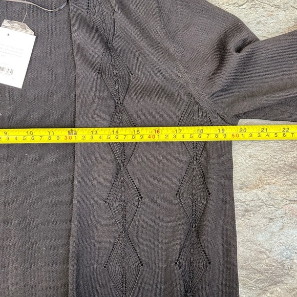 Croft & Barrow Cardigan Black Crochet size Medium New With Tags Women’s Open - Picture 7 of 9